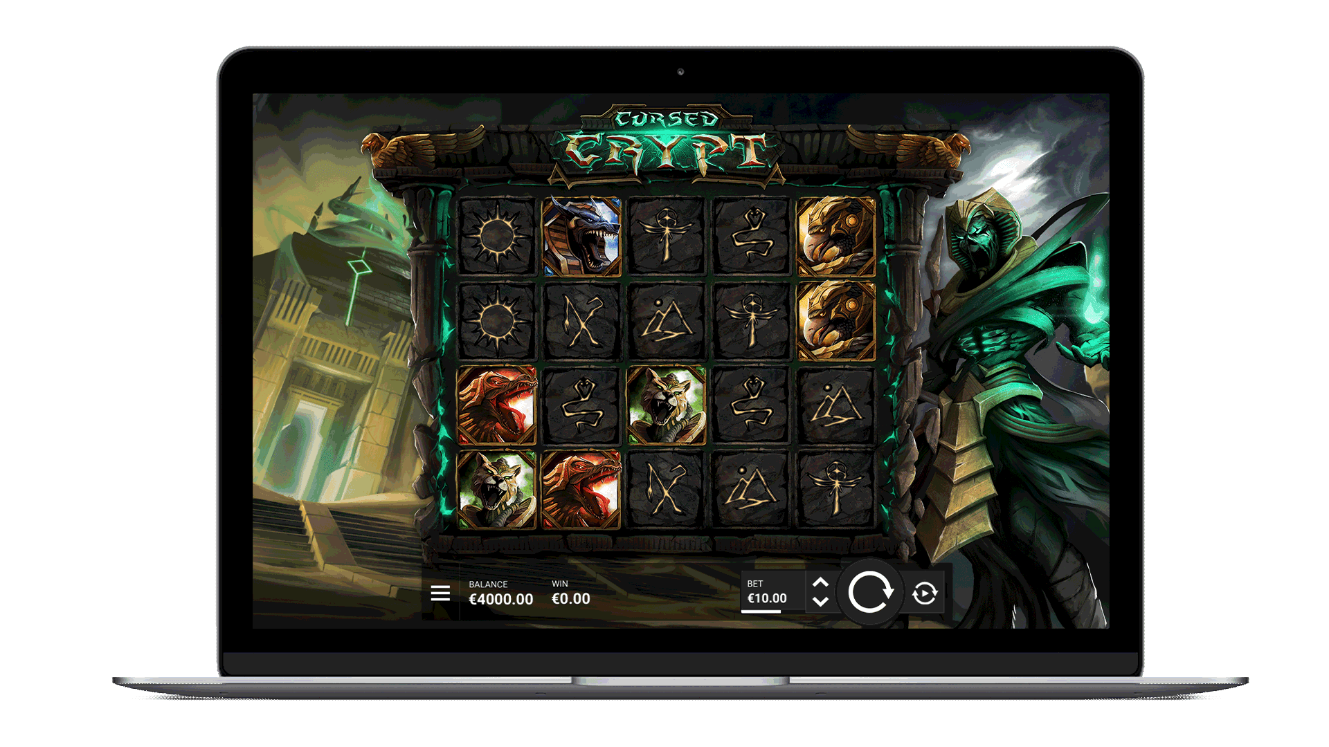 Hacksaw Gaming Cursed Crypt 슬롯 공식 게임 화면