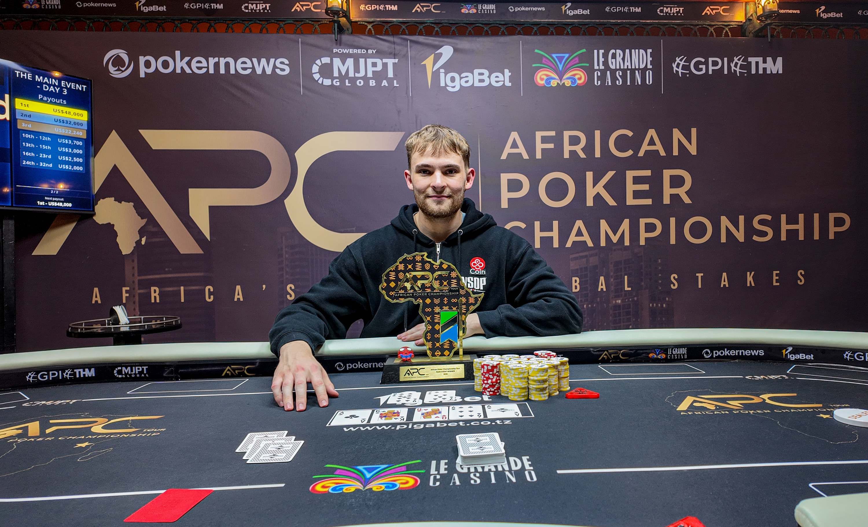 Aidan Jacobs wins the 2026 APC Tanzania Main Event